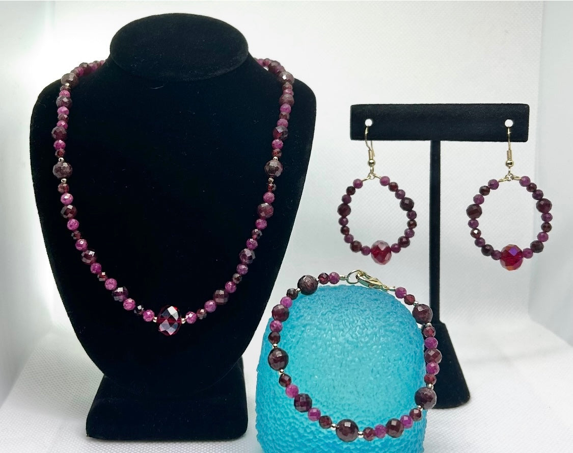 Garnet, Ruby and Gold Set