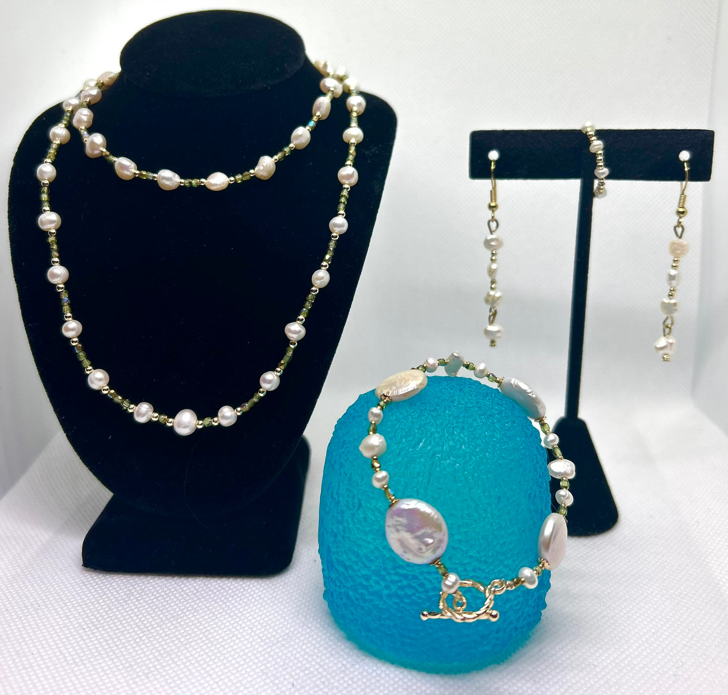 Assorted Fresh Water Pearls, Gold, and Gemstone Set