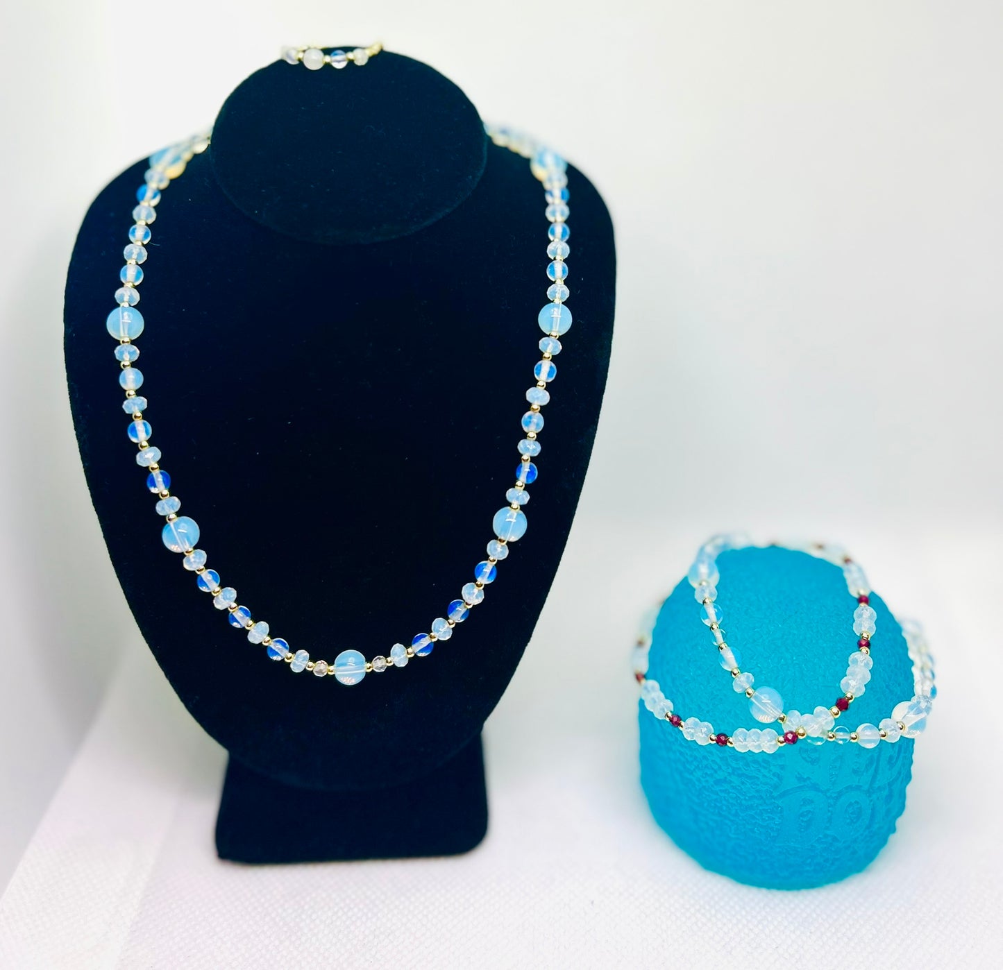 Opal, Gold, and Garnet Set